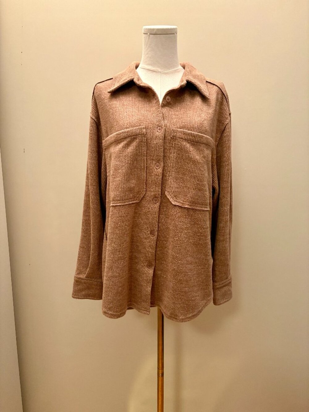 new in Ribbed Shirt Jacket